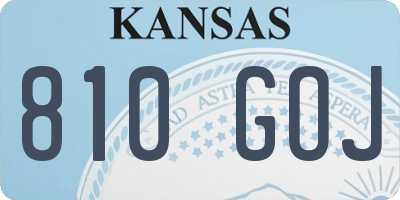 KS license plate 810GOJ