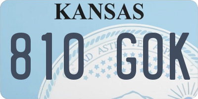 KS license plate 810GOK