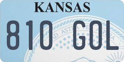 KS license plate 810GOL