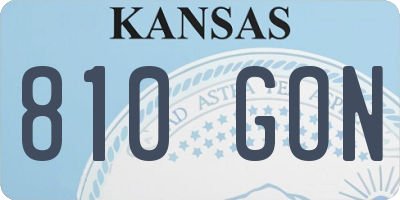 KS license plate 810GON