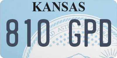 KS license plate 810GPD
