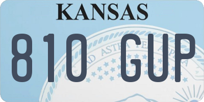 KS license plate 810GUP