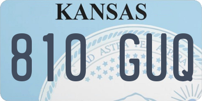 KS license plate 810GUQ