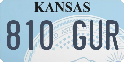 KS license plate 810GUR