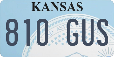 KS license plate 810GUS