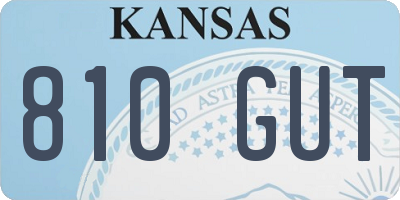 KS license plate 810GUT