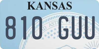 KS license plate 810GUU