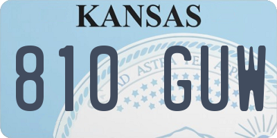 KS license plate 810GUW