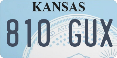 KS license plate 810GUX
