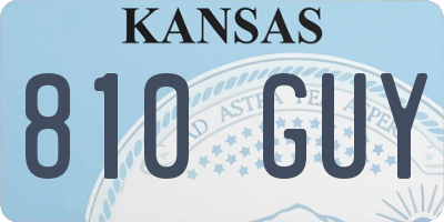 KS license plate 810GUY