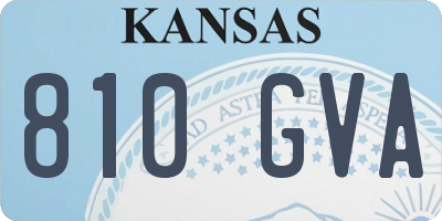 KS license plate 810GVA