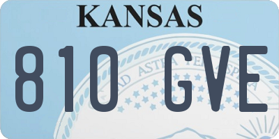 KS license plate 810GVE