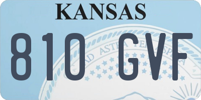 KS license plate 810GVF