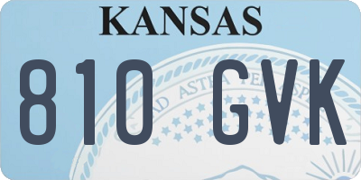 KS license plate 810GVK