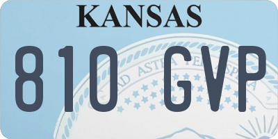 KS license plate 810GVP