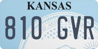 KS license plate 810GVR
