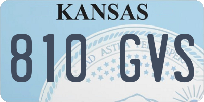 KS license plate 810GVS