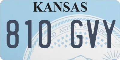 KS license plate 810GVY