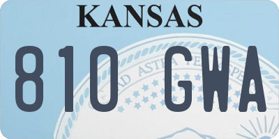 KS license plate 810GWA