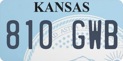 KS license plate 810GWB