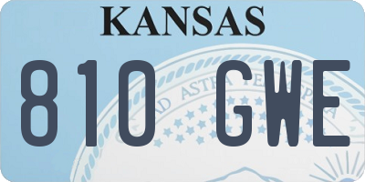 KS license plate 810GWE