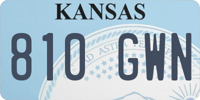 KS license plate 810GWN
