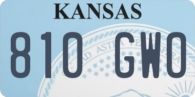 KS license plate 810GWO