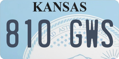 KS license plate 810GWS