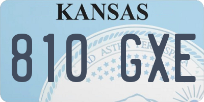 KS license plate 810GXE