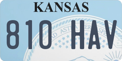 KS license plate 810HAV