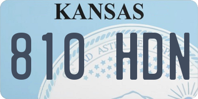 KS license plate 810HDN