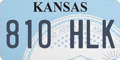 KS license plate 810HLK