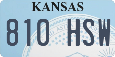KS license plate 810HSW