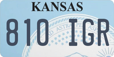 KS license plate 810IGR