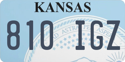 KS license plate 810IGZ