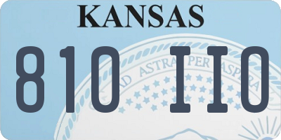 KS license plate 810IIO