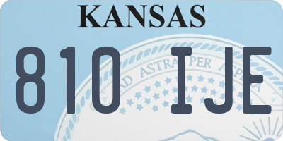 KS license plate 810IJE