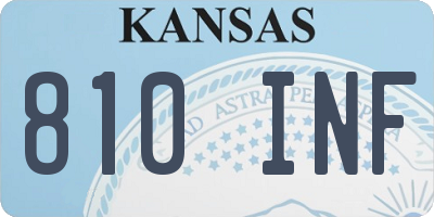 KS license plate 810INF