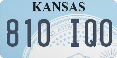 KS license plate 810IQO
