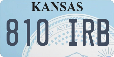 KS license plate 810IRB