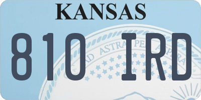 KS license plate 810IRD
