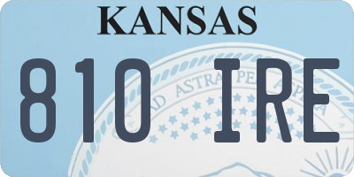KS license plate 810IRE