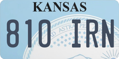KS license plate 810IRN