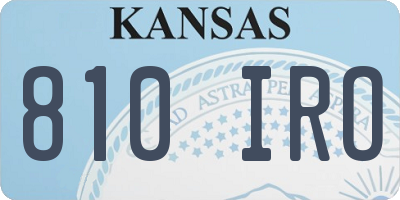 KS license plate 810IRO