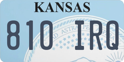 KS license plate 810IRQ