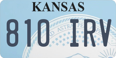 KS license plate 810IRV