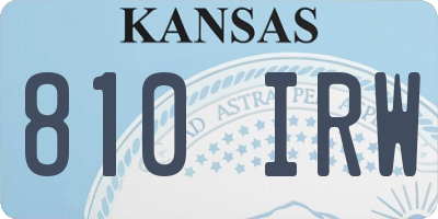 KS license plate 810IRW