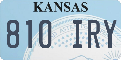 KS license plate 810IRY