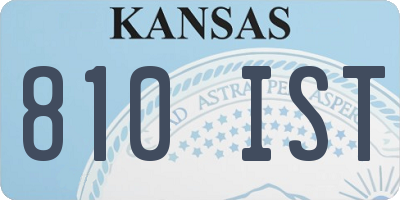 KS license plate 810IST