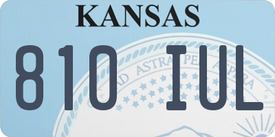 KS license plate 810IUL